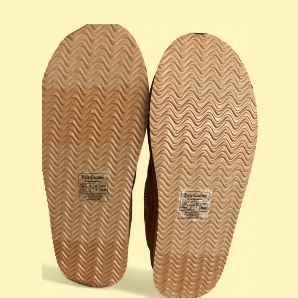 Juicy Couture Tan Velour Slip-On Slippers | Size 9 - NEW - Picture 4 of 5